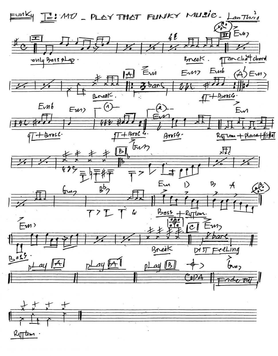 Play That Funky Music sheet