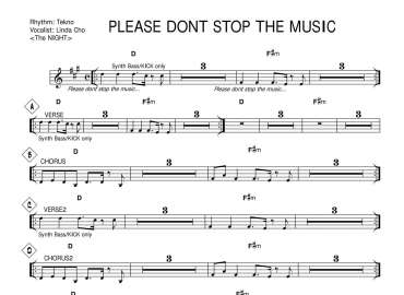 Please Dont Stop The Music sheet