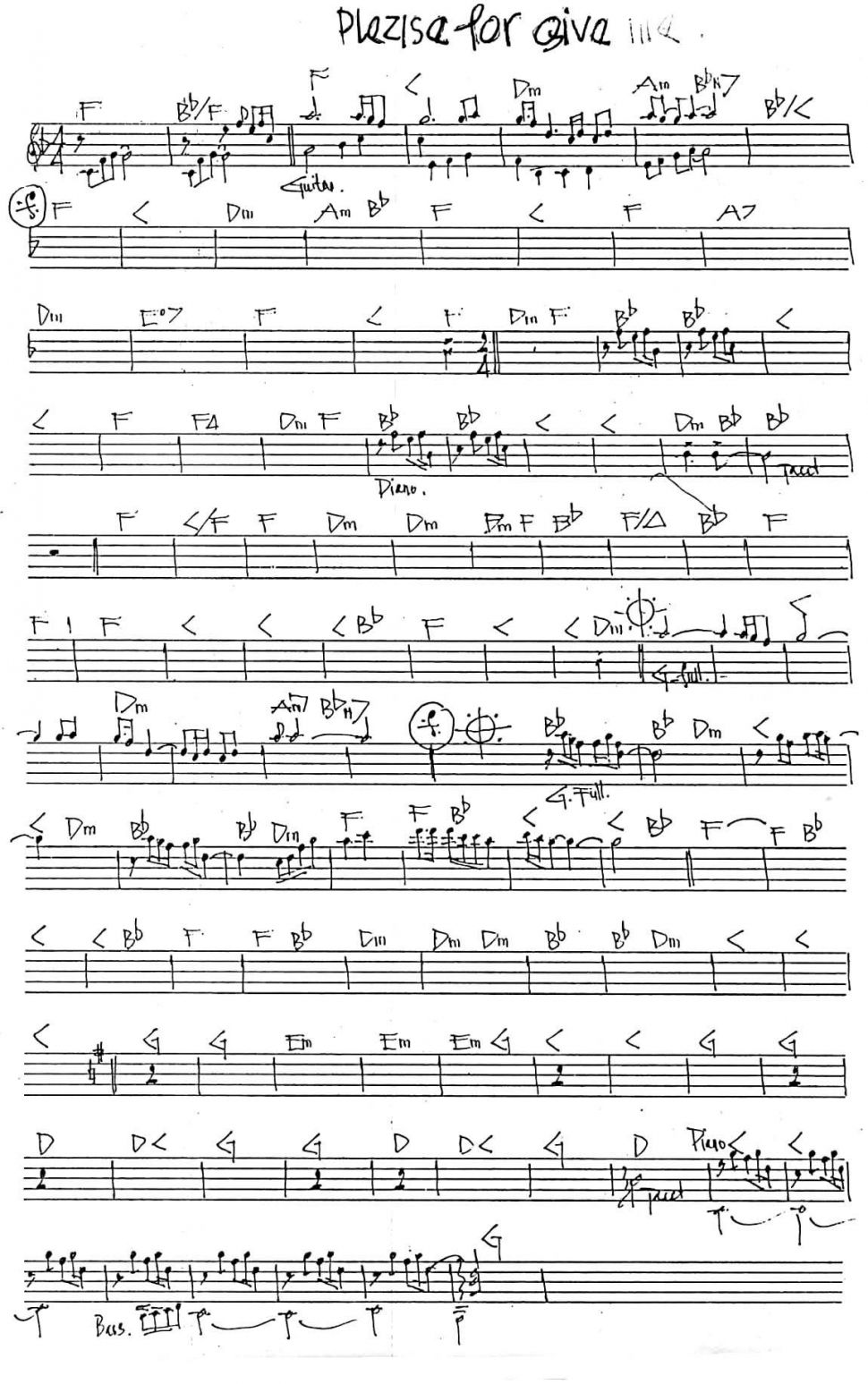 Please For Give sheet