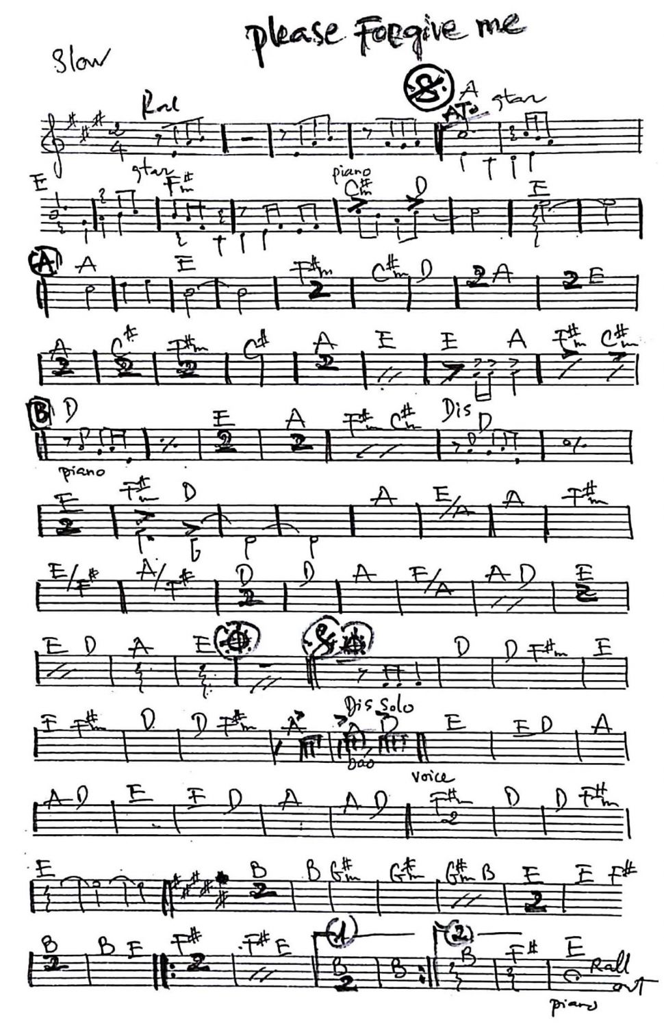 Please Forgive Me sheet