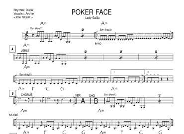 Poker Face sheet