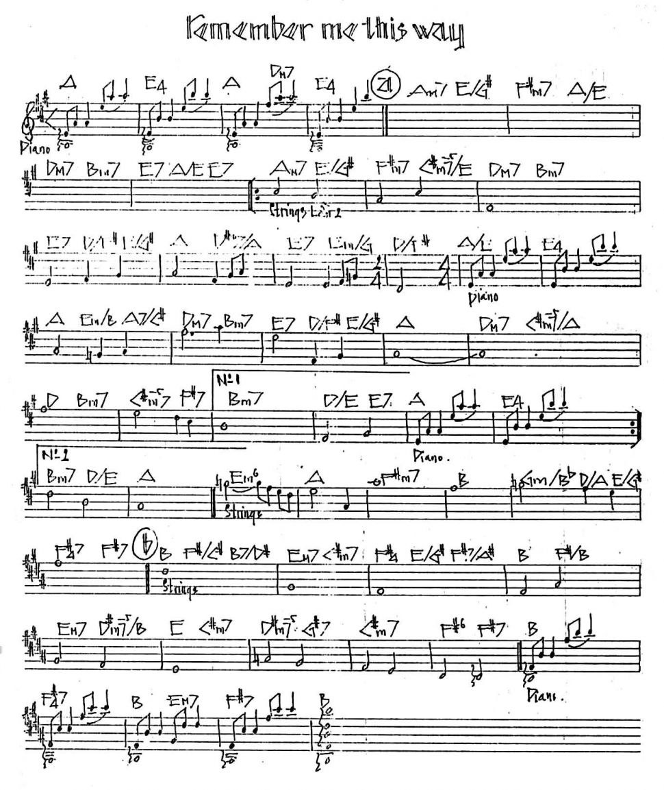 Remember Me This Way sheet