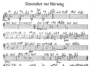 Remember Me This Way sheet