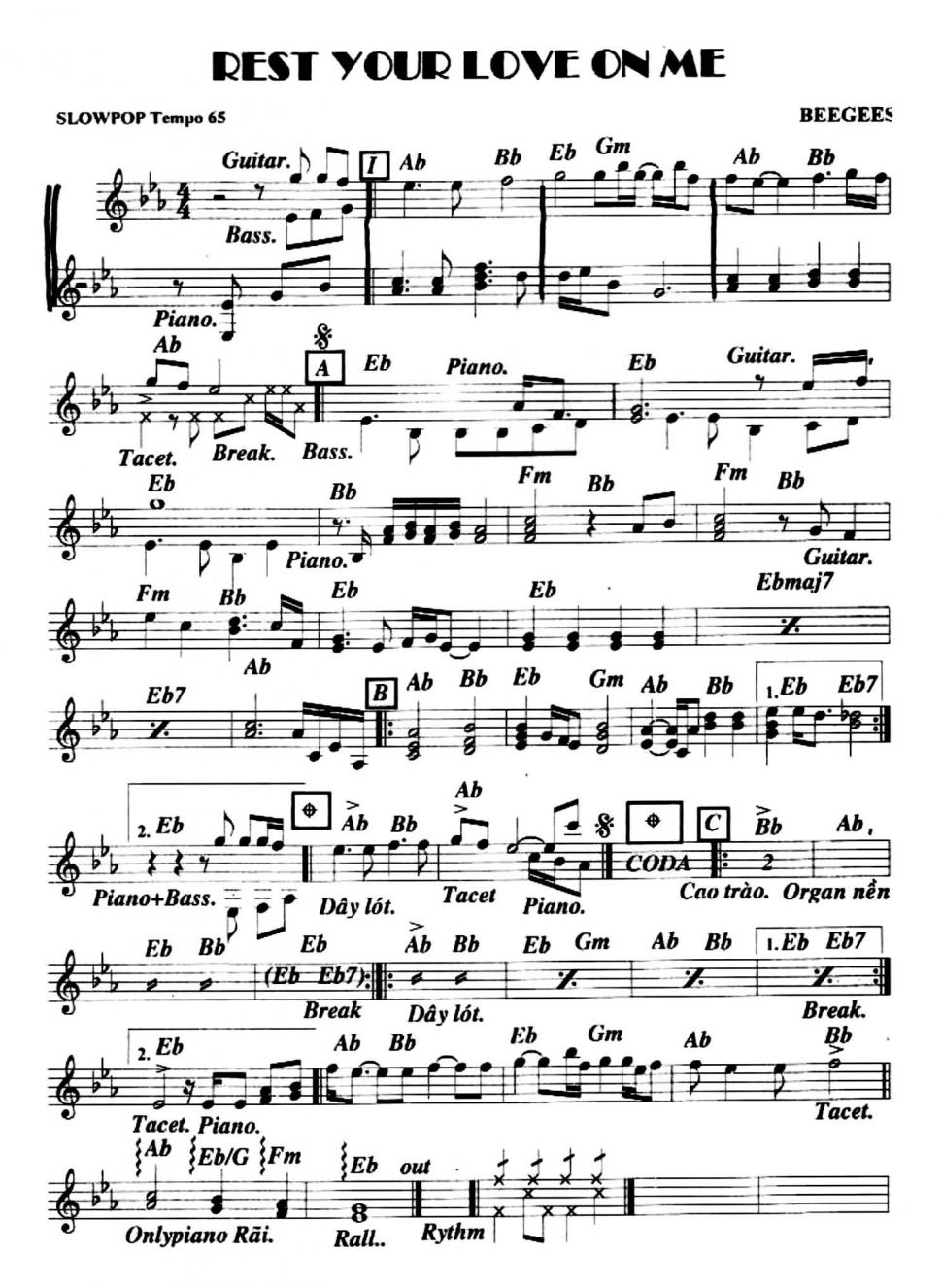 Rest Your Love On Me sheet