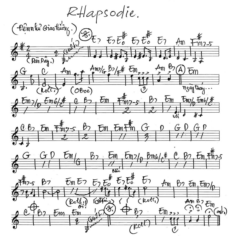 Rhapssodie sheet