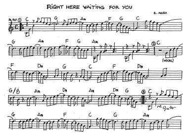 Right Here Waiting For You sheet