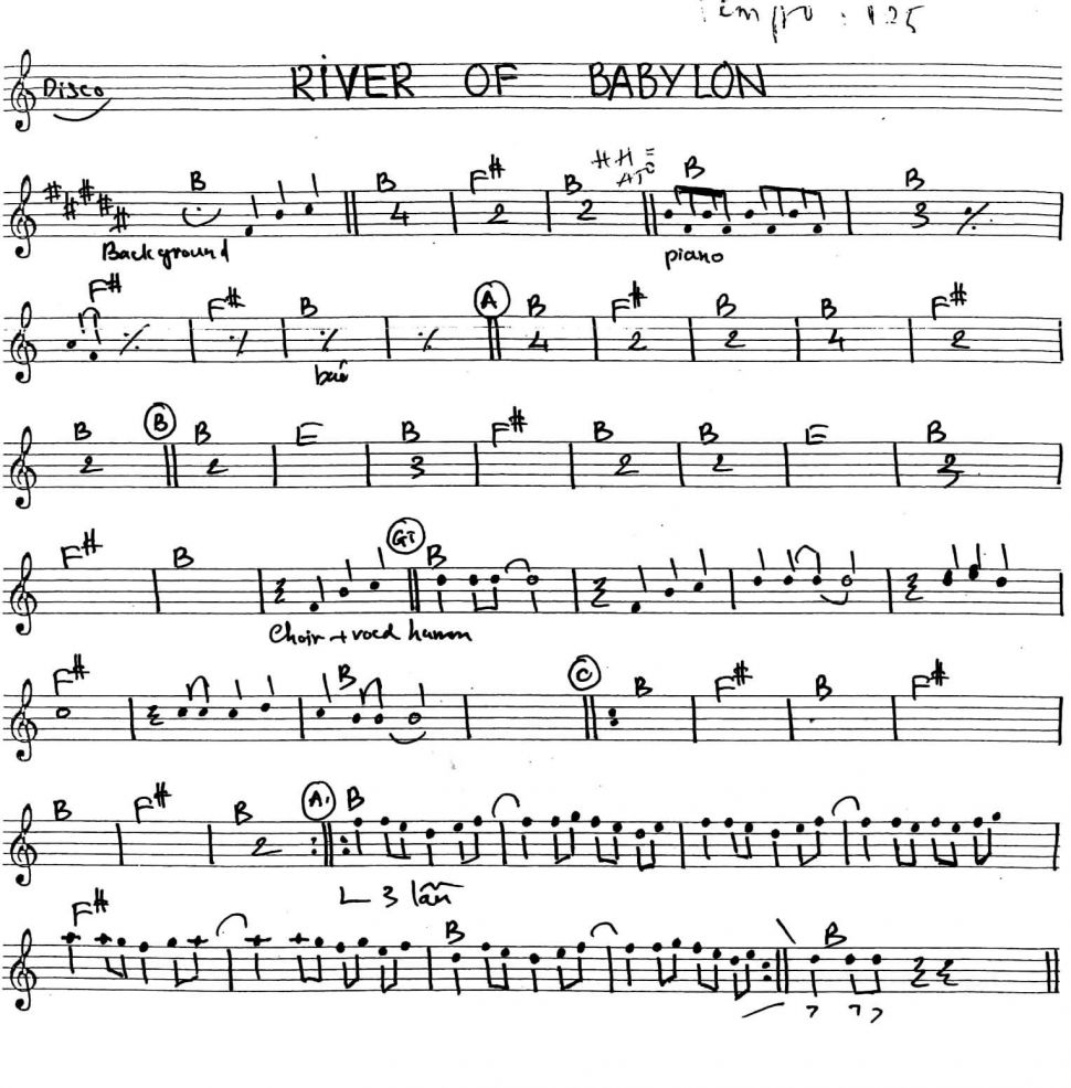 River Of Babylon sheet