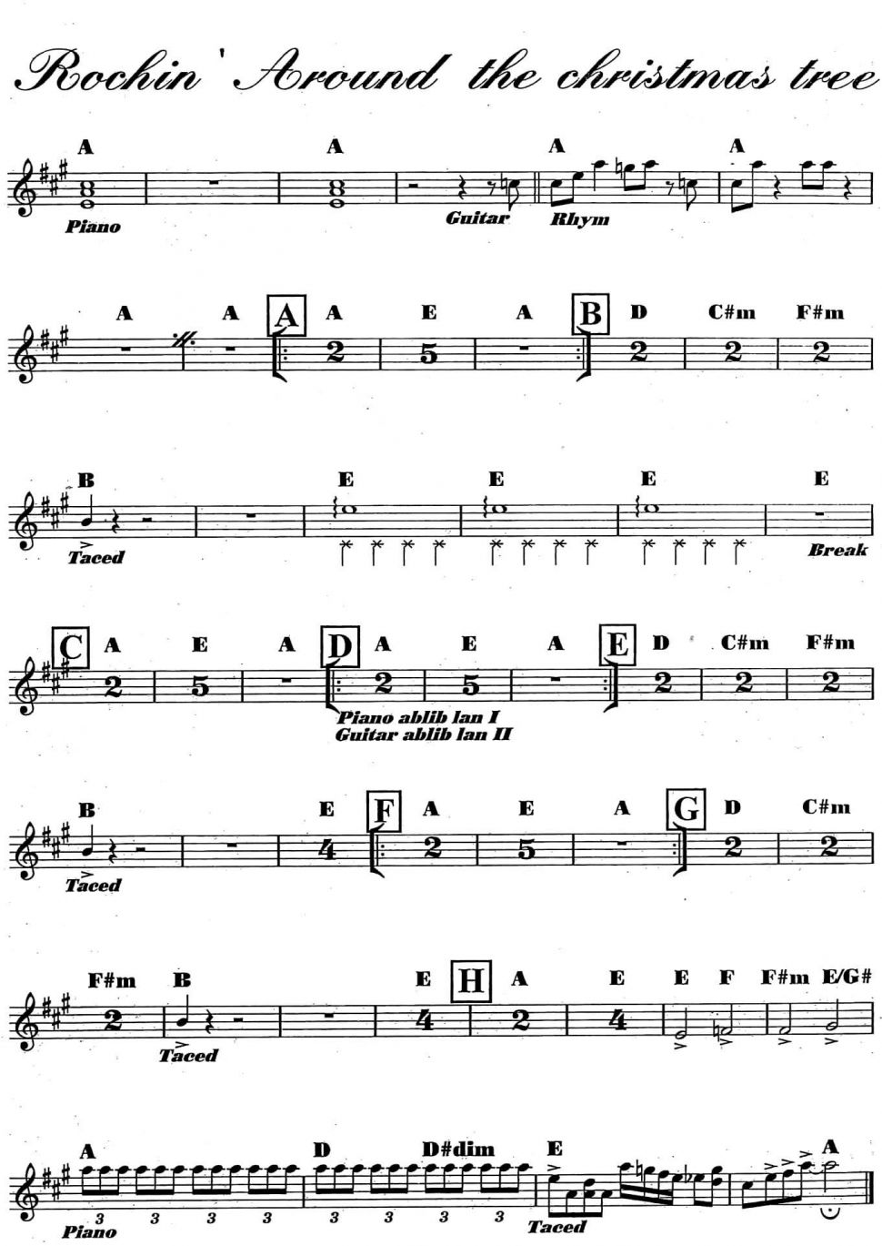 Rochin Around The Christmas Tree sheet