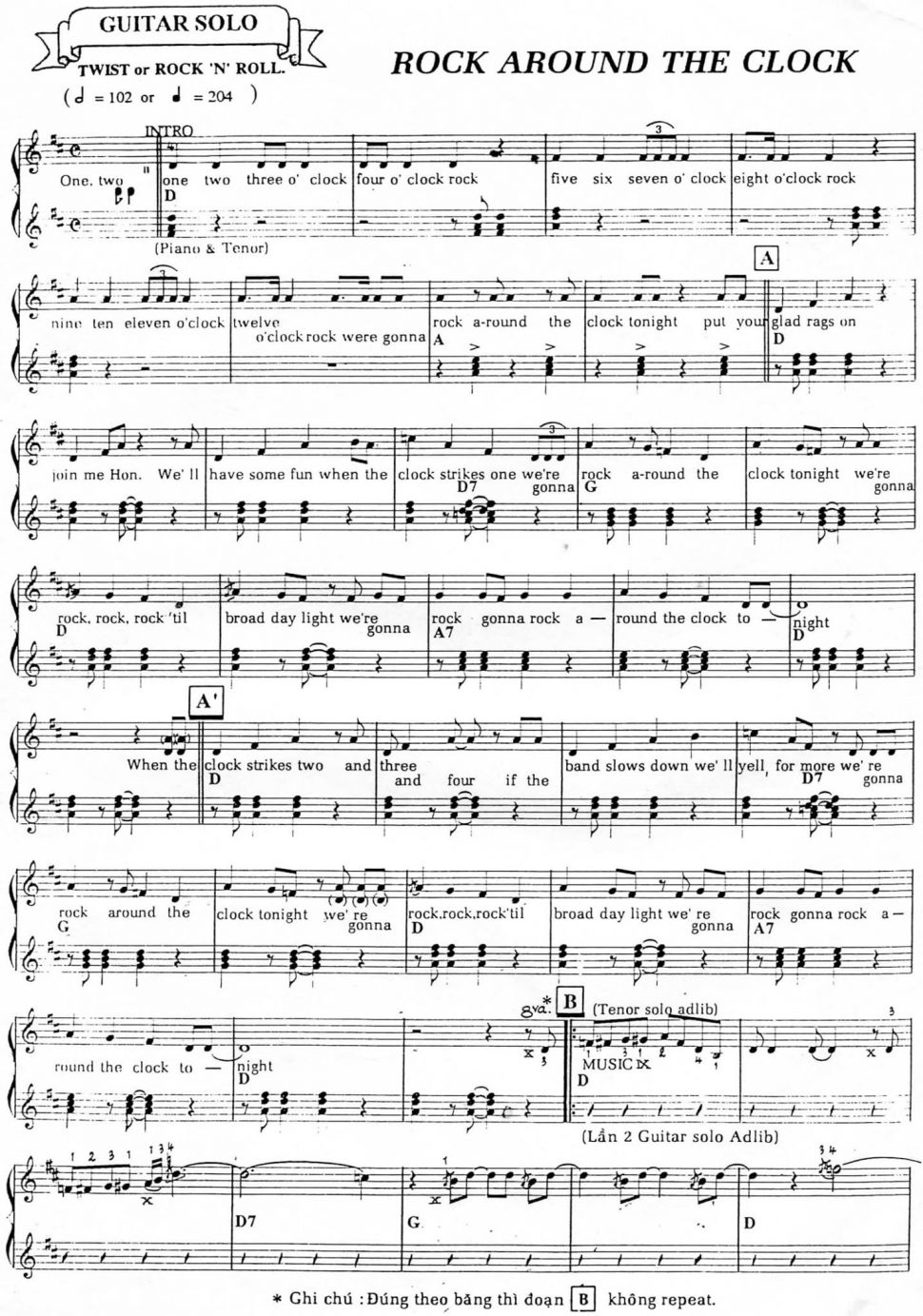 Rock Around The Clock sheet