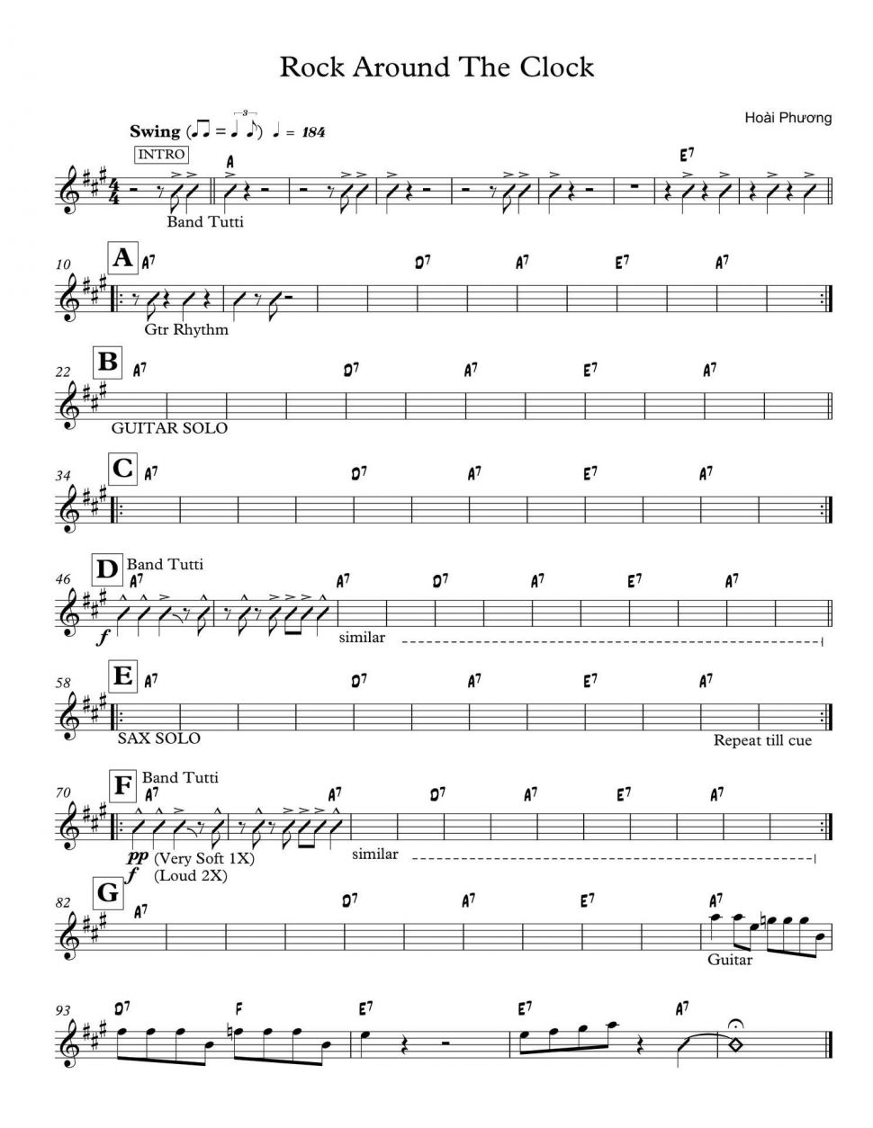 Rock Around The Clok sheet