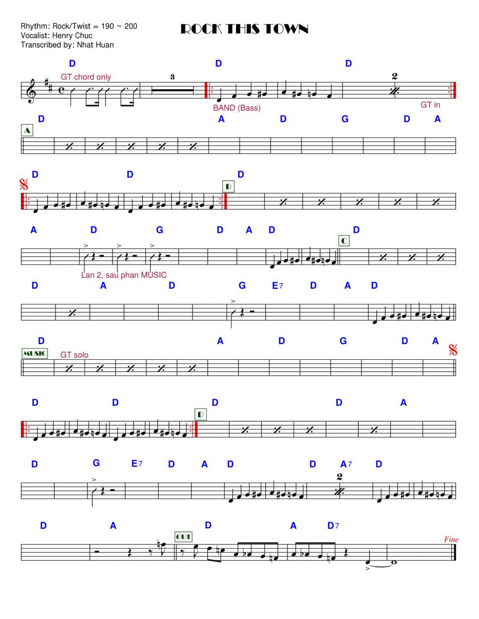 Rock This Town sheet