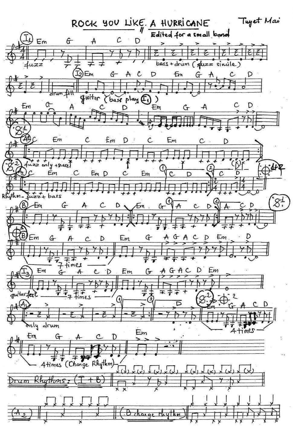 Rock You Like A Hurricane sheet