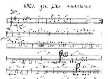 Rock You Like Ahurricane sheet