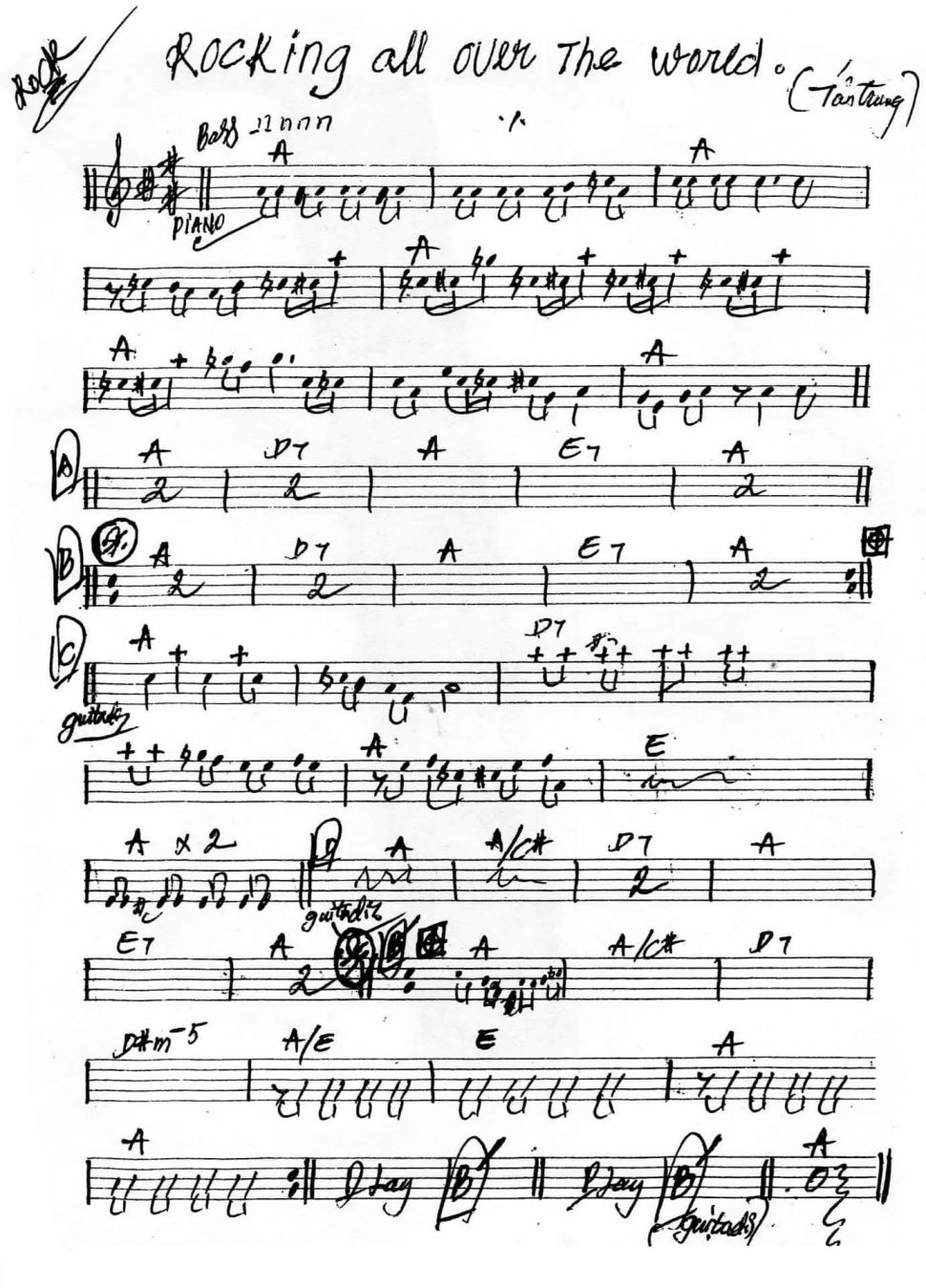 Rocking All Over The World sheet 
