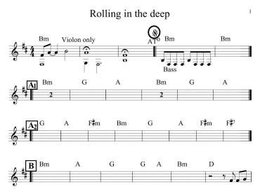 Rolling In The Deep sheet