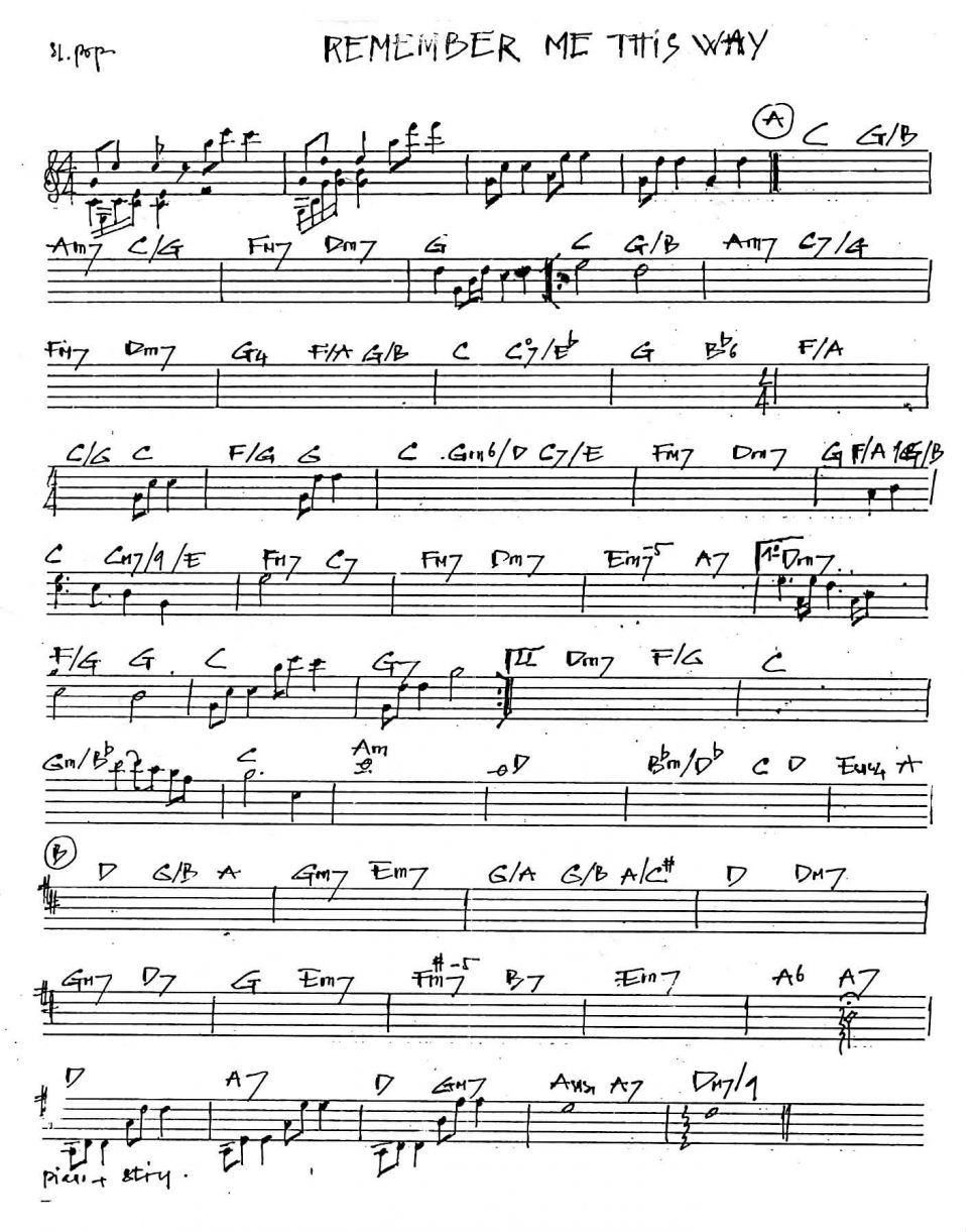 Remember Me This Way sheet