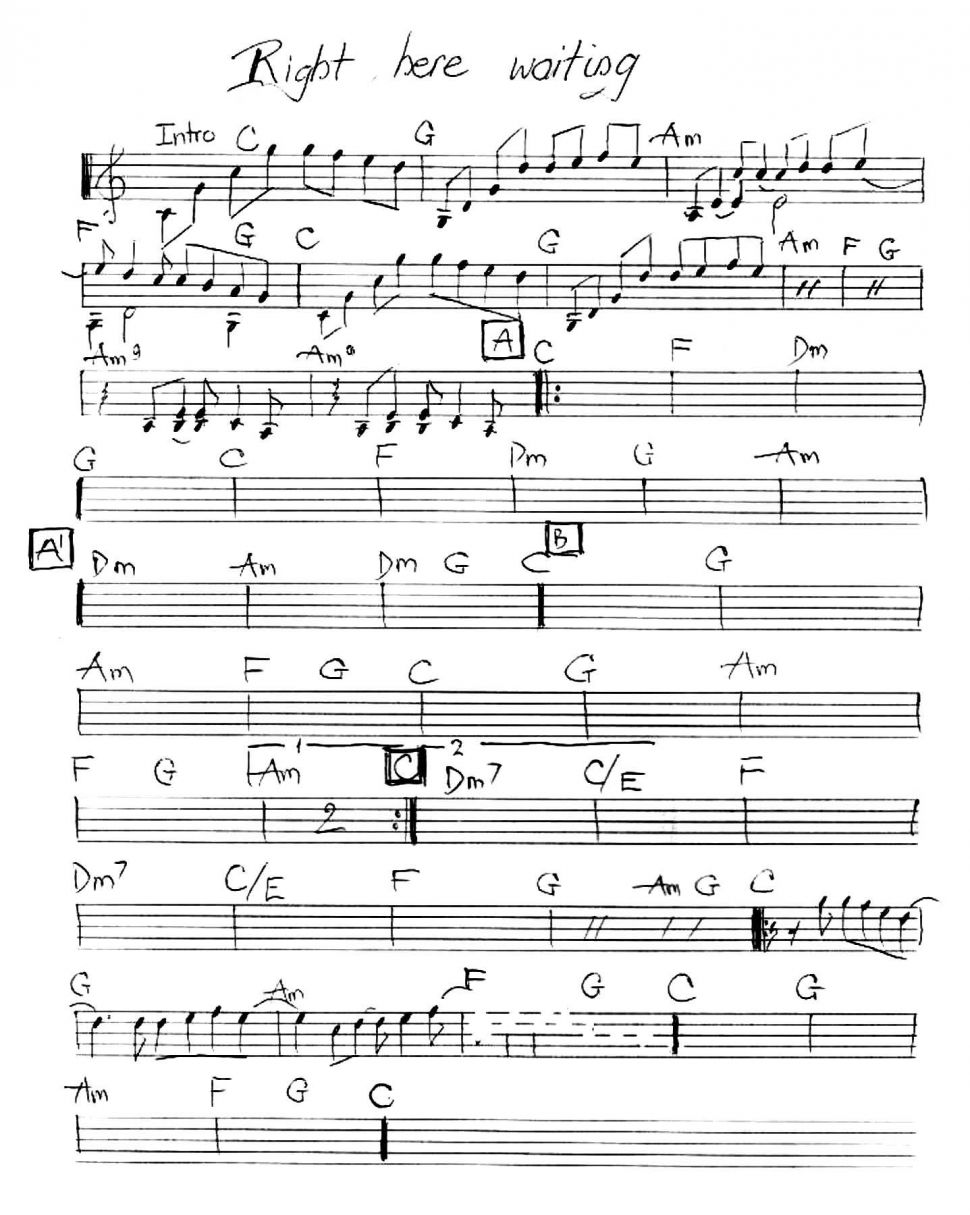 Right Here Waiting sheet