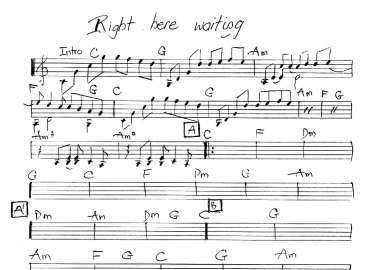 Right Here Waiting sheet