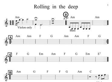 Rolling In The Deep sheet