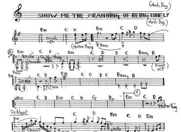 how Me The Meanning Of Being Lonely sheet