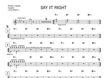 Say It Right sheet
