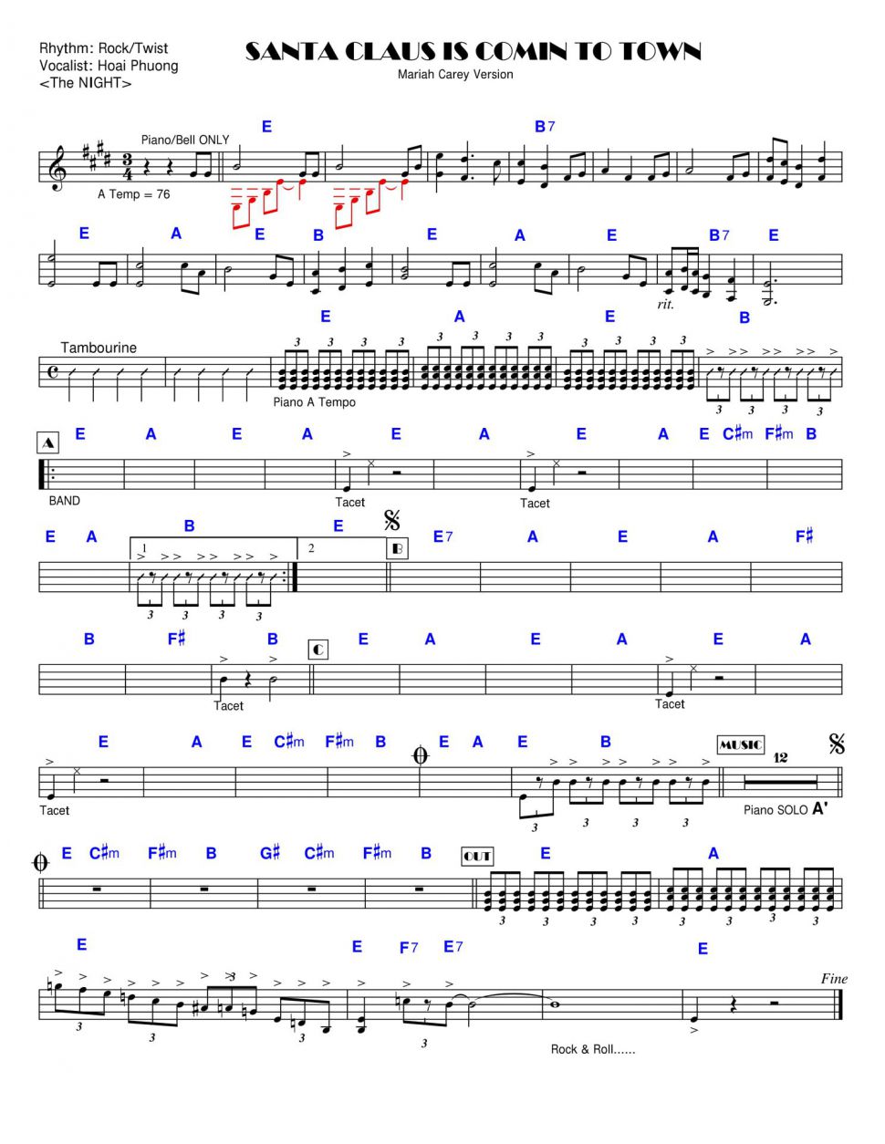 Santa Claus Is Comin To Town sheet