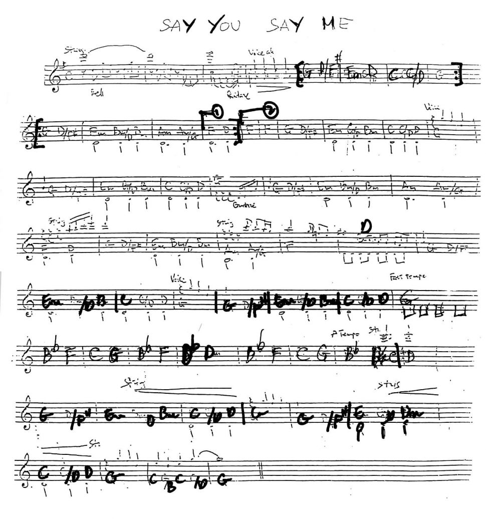 Say You Say Me sheet