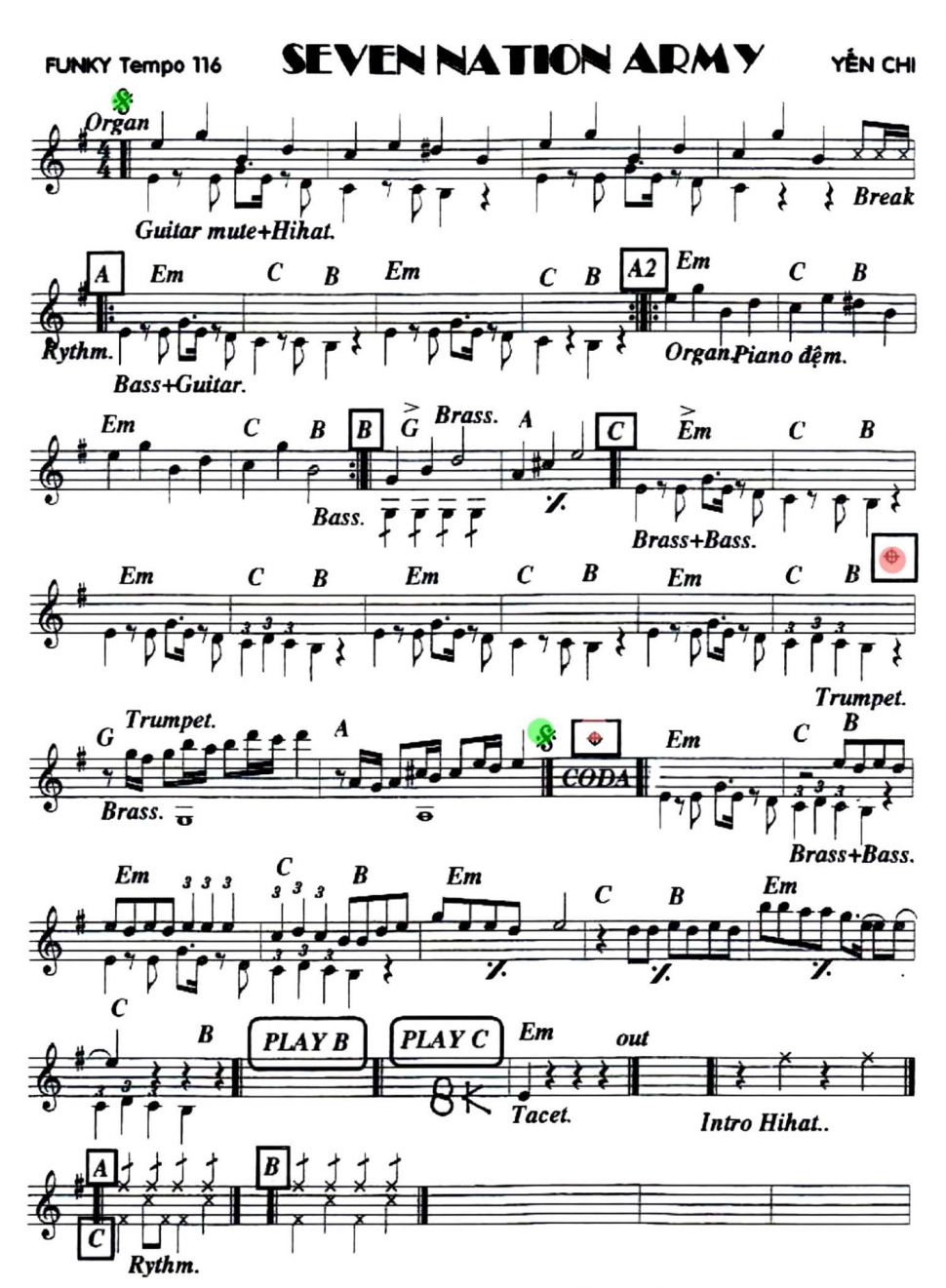 Seven Nation Army sheet