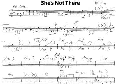 She's Not There sheet