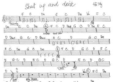 Shut Up And Drive sheet