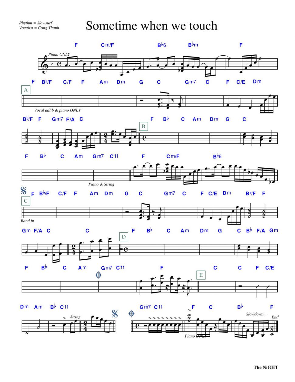 Sometime When We Touch sheet