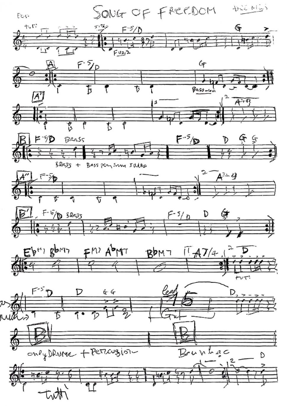 Song Of Free Dom sheet