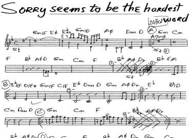 Sorry Seems To Be The Hardest sheet