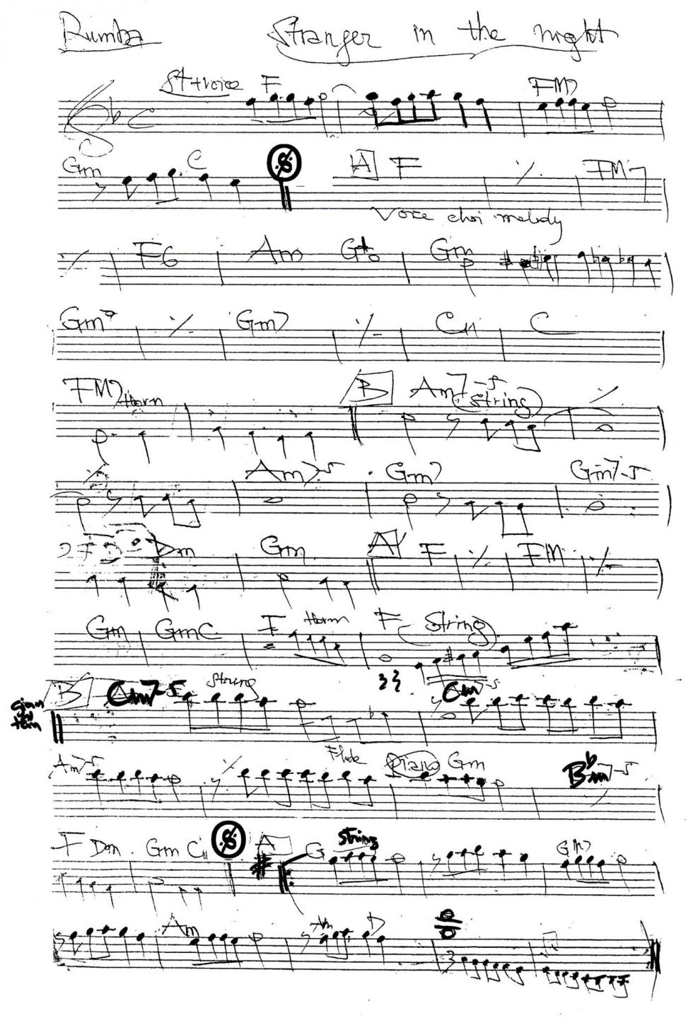 Stanger In The Night sheet