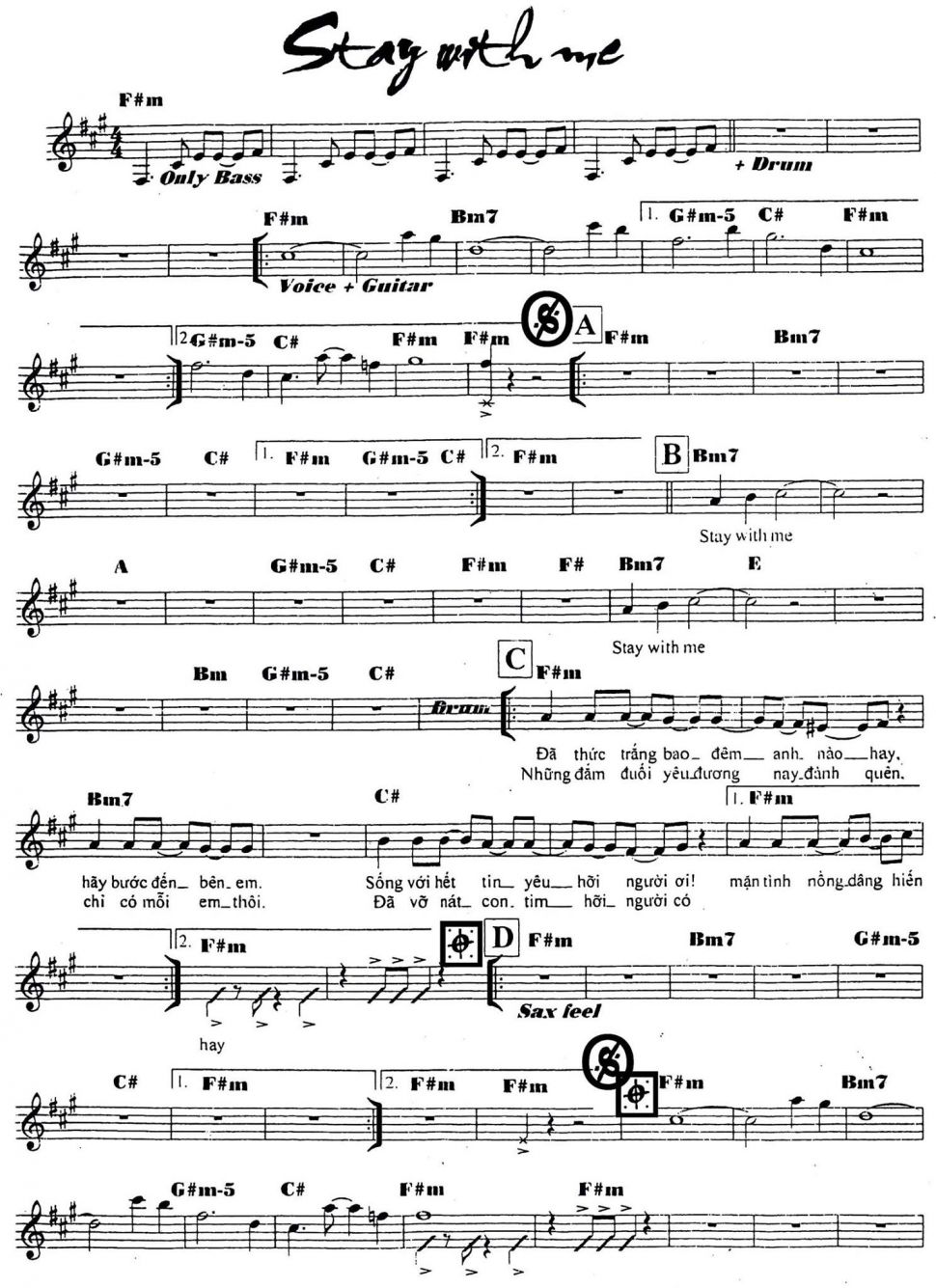 Stay With Me sheet