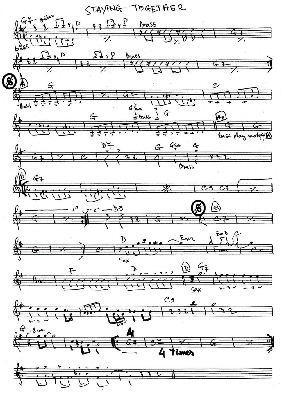 Staying Together sheet