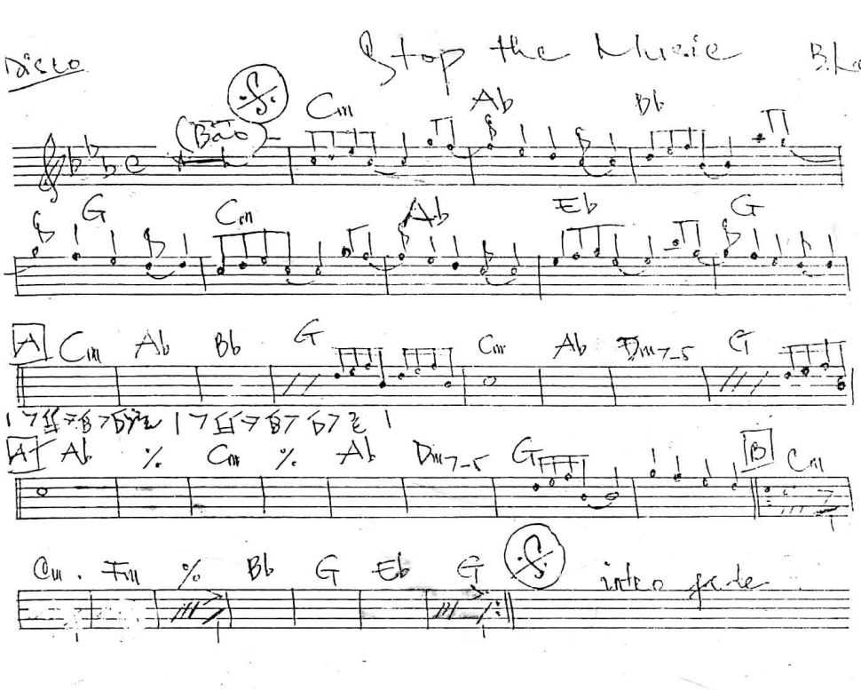 Stop The Music sheet