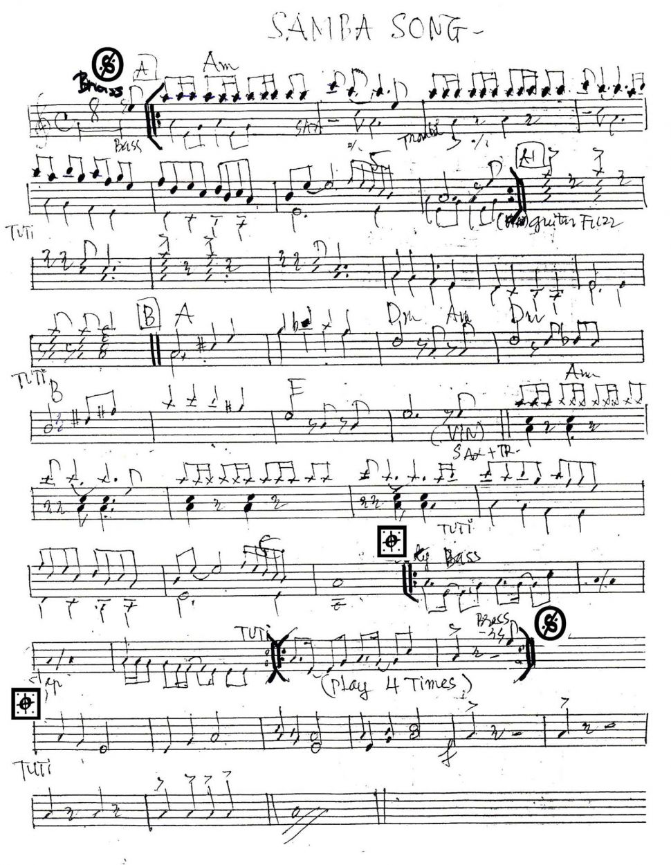 Samba Song sheet