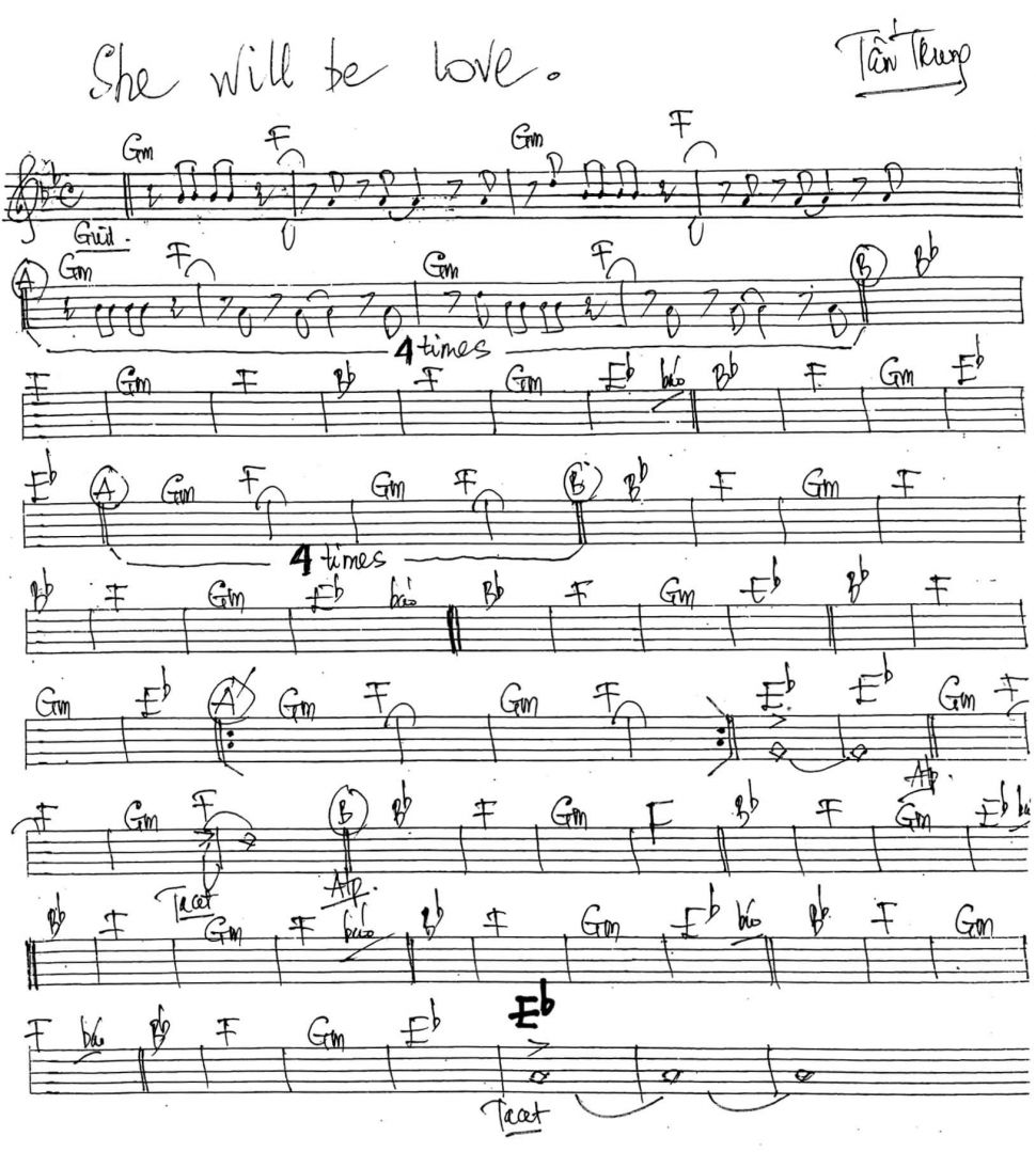 She Will Be Love sheet