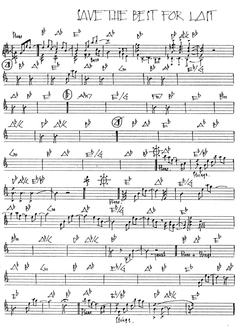 Save The Best For Last sheet