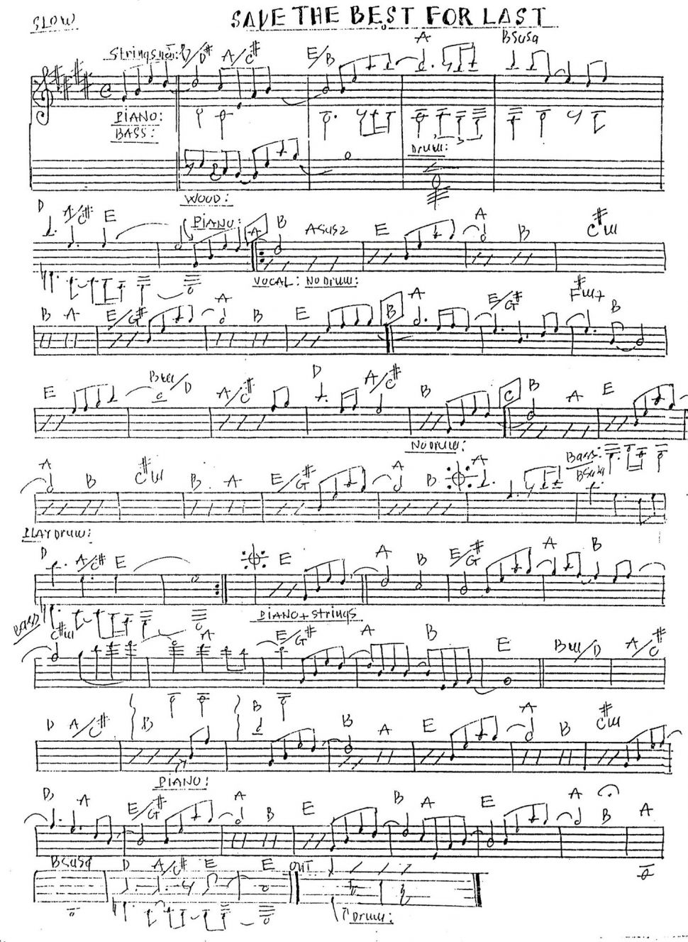 Save The Best For Last sheet