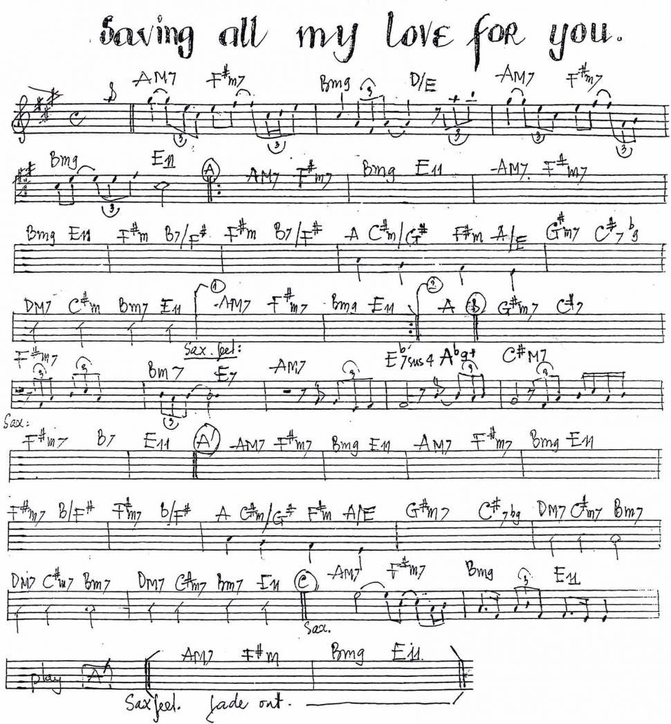 Saving All My Love For You sheet