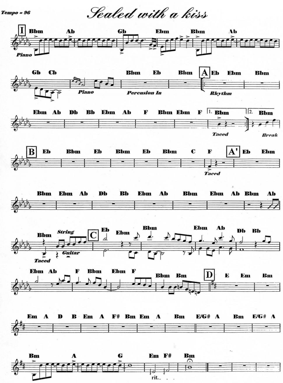 Sealed With A Kiss sheet