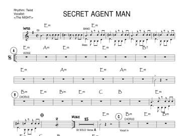 Secret Agent Man sheet