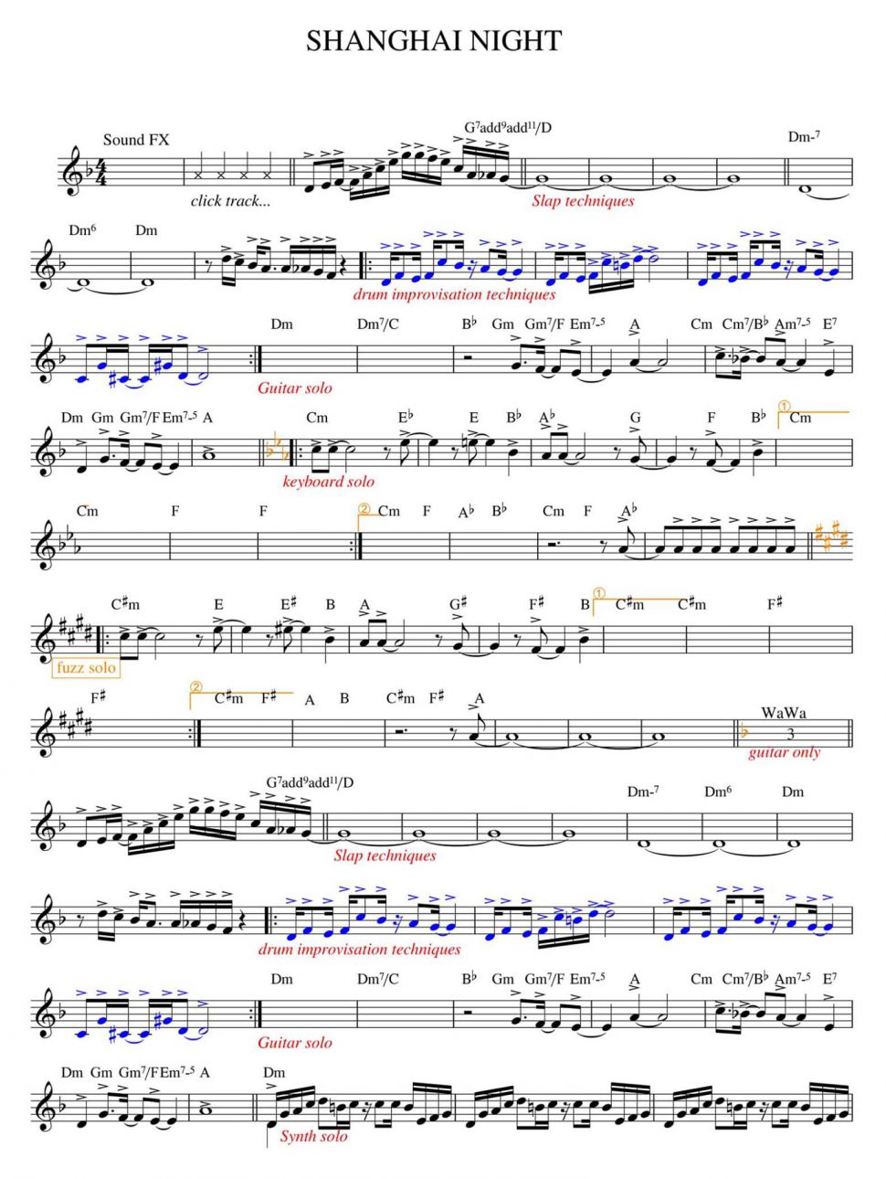 Shanghai Night sheet