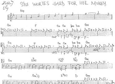 She Works Hard For The Money sheet