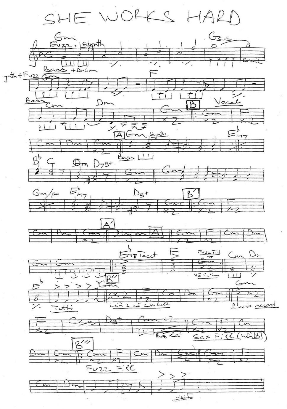 She Works Hard sheet