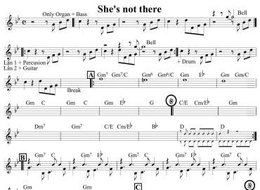 She's Not There sheet