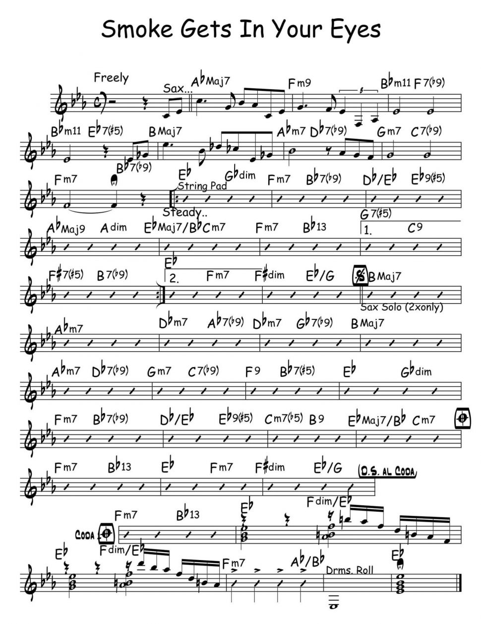 Smoke Gets In Your Eyes sheet