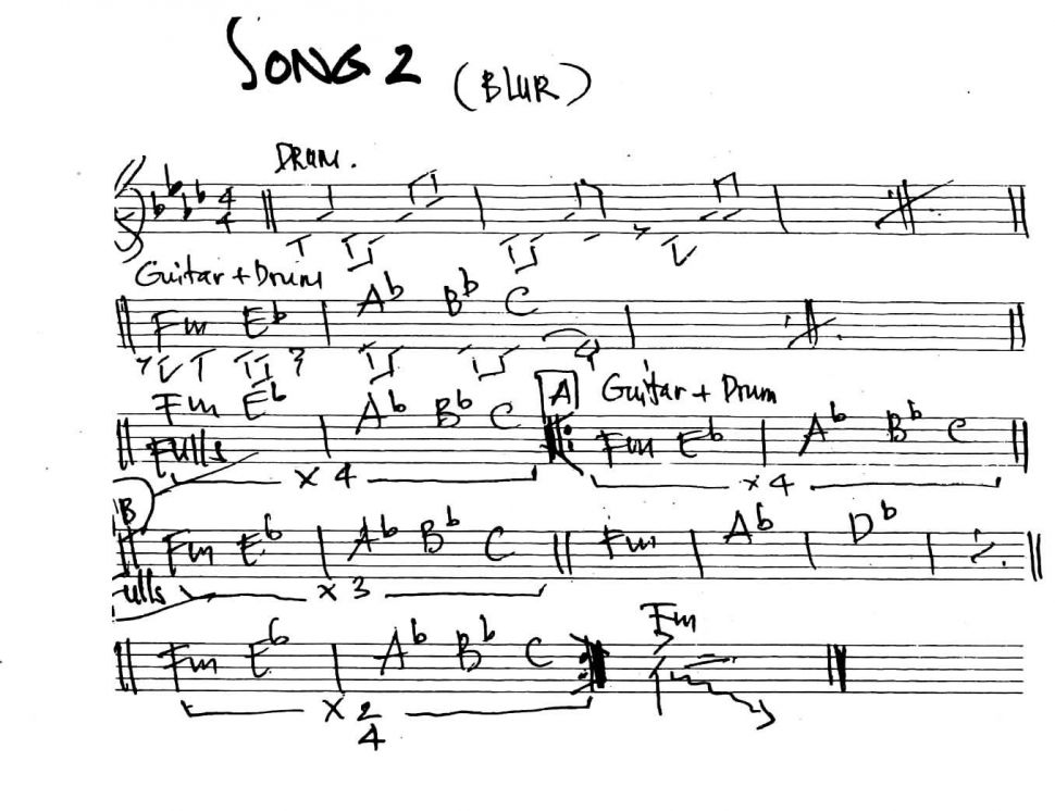 Song 2 sheet
